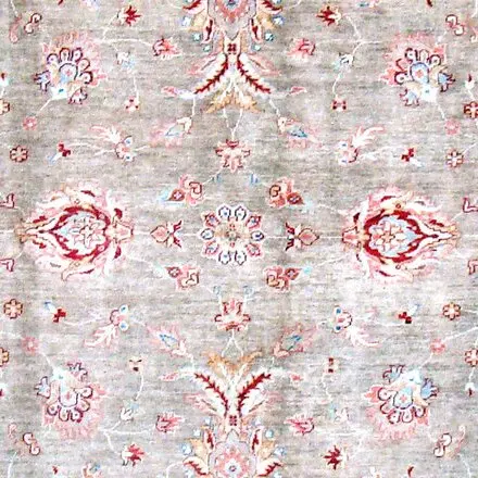 Super Fine Double hand Knotted Olive Ziegler Rug Zieglar Wool Veg Dye Afghan (298 x 210)cm, olive ziegler afghan rug, close-up detail 2