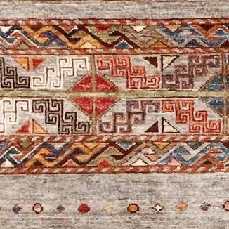 Pale Mocha Khorjin Runner - 309 x 82, pale mocha khorjin runner, close-up detail 1