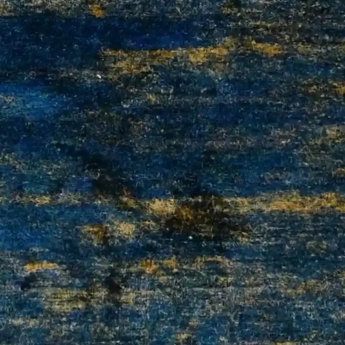 Peacock Blue Sari Silk Rug - 228 x 134, peacock blue sari silk rug, close-up detail 3