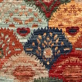 Peacock Khorjin Runner Designer Rug, Fine Lamb Wool, Veg Dye, Double Hand Knotted Afghan(609 x 89)Cm, peacock khorjin runner, close-up detail 1