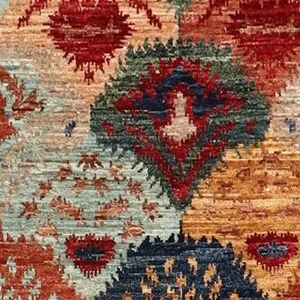 Peacock Khorjin Runner Designer Rug, Fine Lamb Wool, Veg Dye, Double Hand Knotted Afghan(609 x 89)Cm, peacock khorjin runner, close-up detail 2