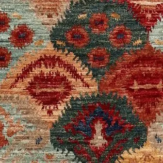 Peacock Khorjin Runner Designer Rug, Fine Lamb Wool, Veg Dye, Double Hand Knotted Afghan(609 x 89)Cm, peacock khorjin runner, close-up detail 3