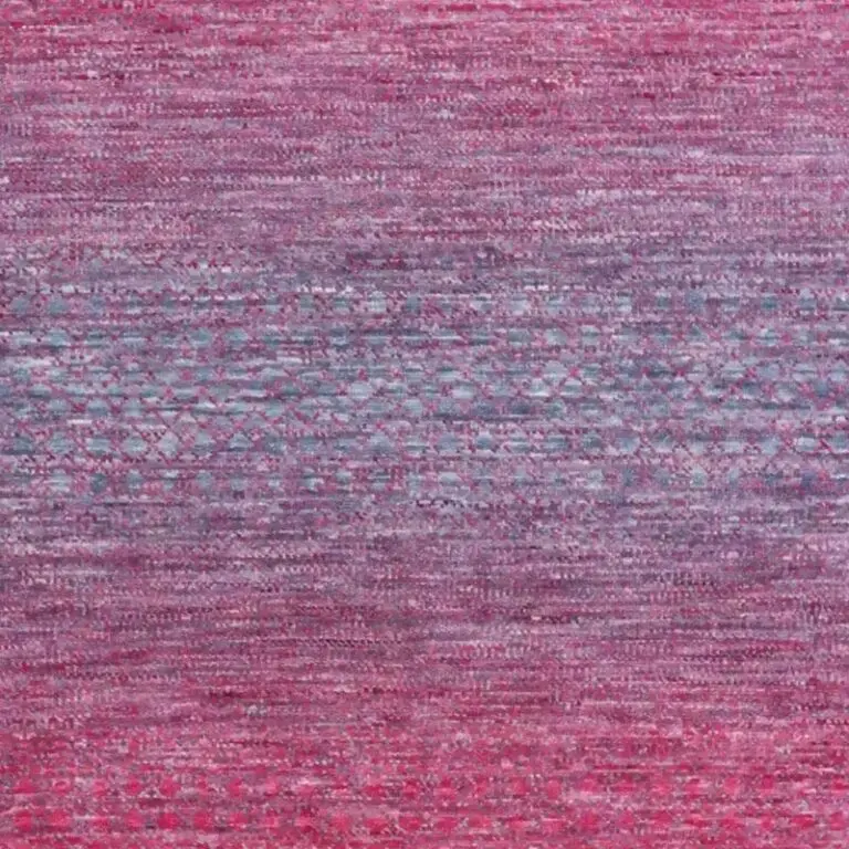 beautiful Pink Contemporary Double Hand Knotted Rug NZ Wool Veg Dye Agra India (437 x 311) cm, pink contemporary wool rug, close-up detail 2