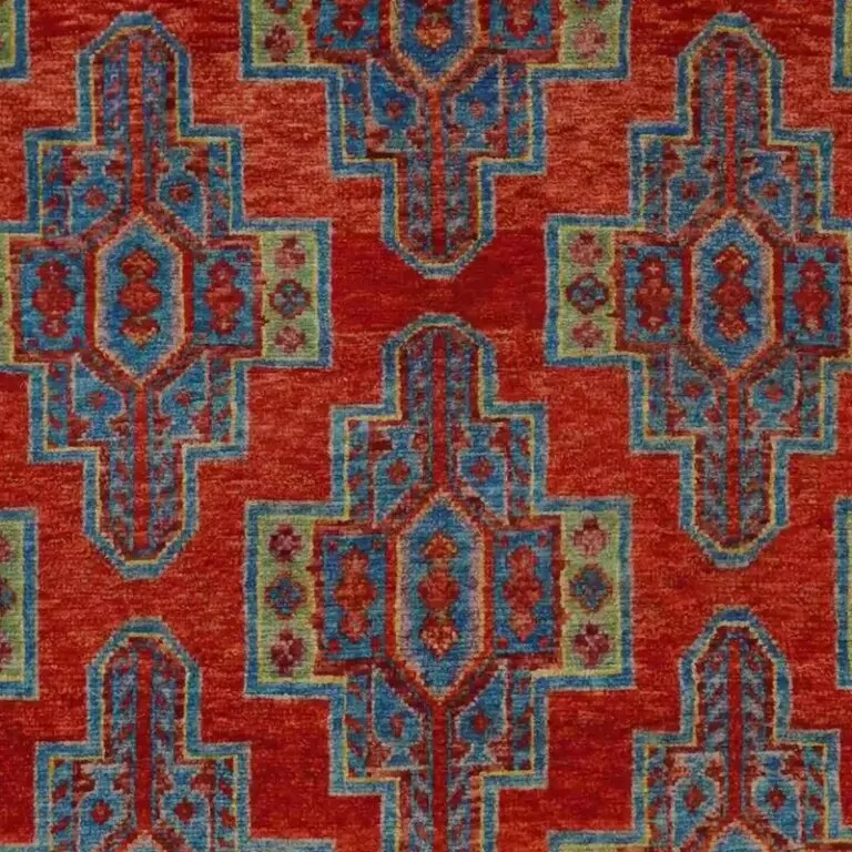 Abshari Rug - 252 x 176, red abshari rug, close-up detail 1