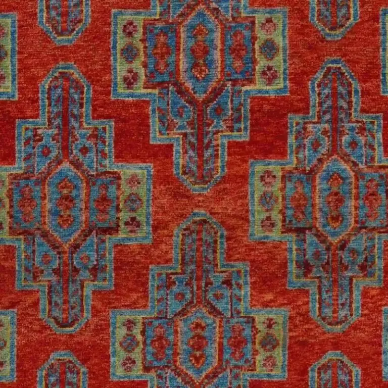 Abshari Rug - 252 x 176, red abshari rug, close-up detail 2