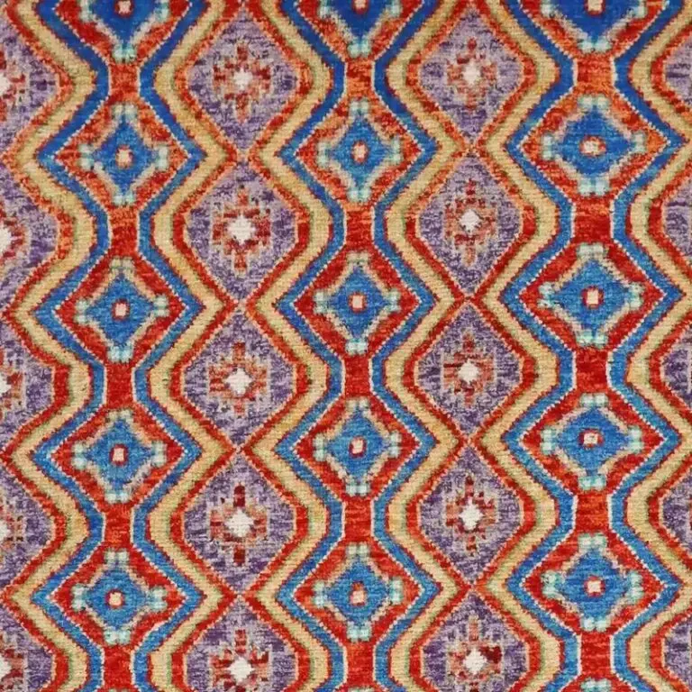 Abshari Rug - 238 x 170, red afghan abshari rug, close-up detail 1