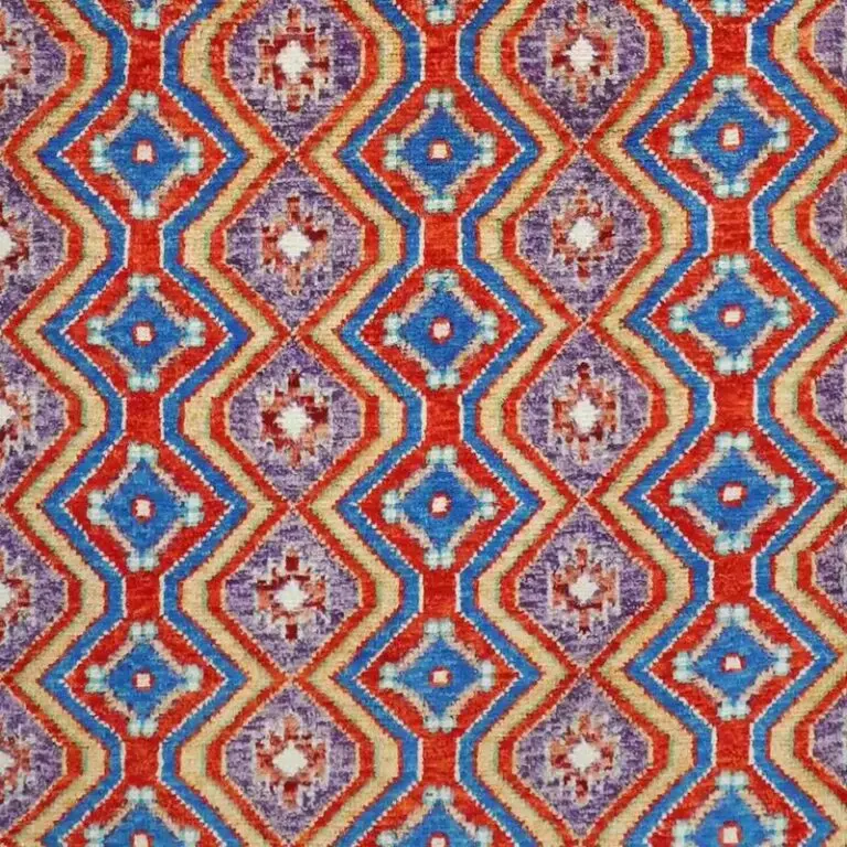 Abshari Rug - 238 x 170, red afghan abshari rug, close-up detail 3