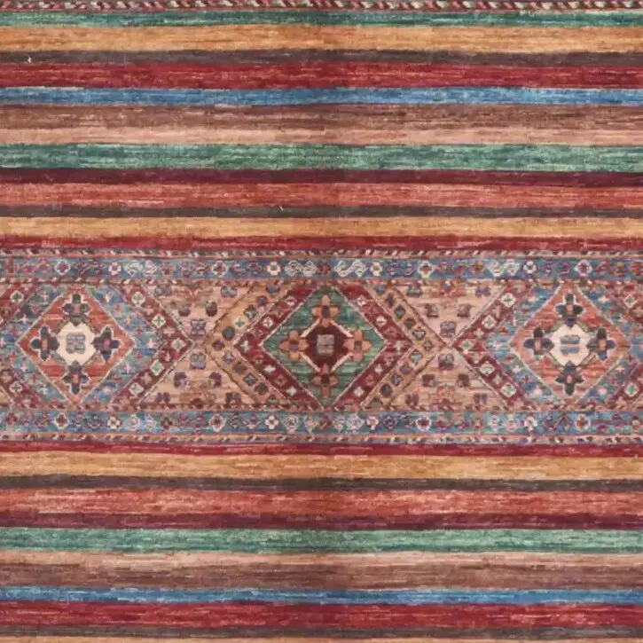 Khorjin Rug - 325 x 200, red antique khorjin rug, close-up detail 2