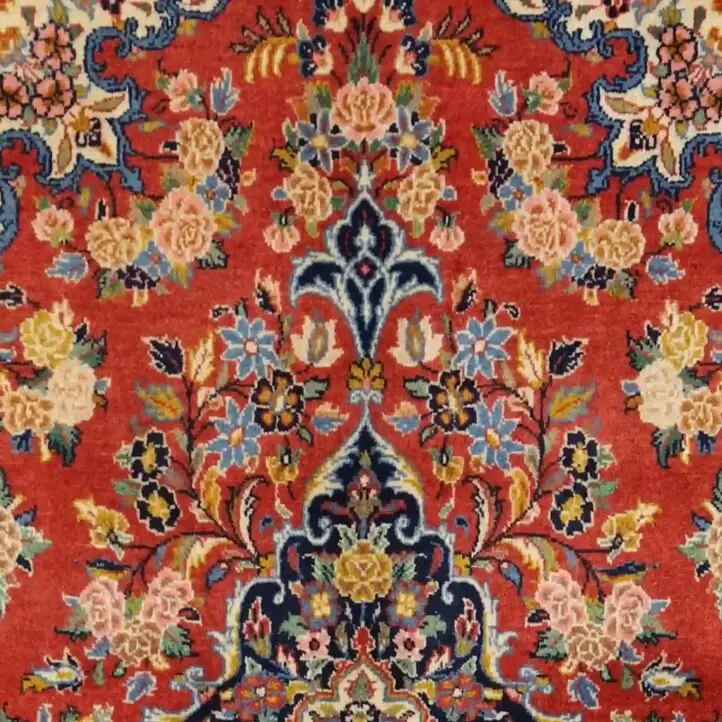 Antique Malayer Rug, Fine Lamb Wool, Double Hand Knotted, Veg Dye Iran (182 x 110)cm, red antique malayer rug, close-up detail 1