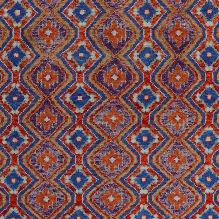 Abshari Rug - 242 x 173, red geometric abshari rug, close-up detail 3