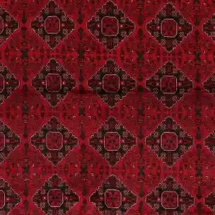 Traditional Red Khamyab NZ Wool German Dye Double hand Knotted Afghan (569 x 295), red khamyab afghan rug, close-up detail 2