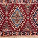 Khorjin Runner Double Hand Knotted Rug NZ Wool Veg Dye Afghan (309 x 87)cm, red khorjin afghan runner, close-up detail 2