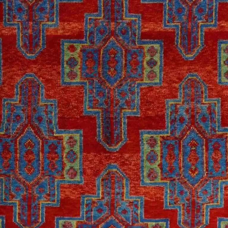 Abshari Rug - 245 x 172, red medallion abshari rug, close-up detail 3