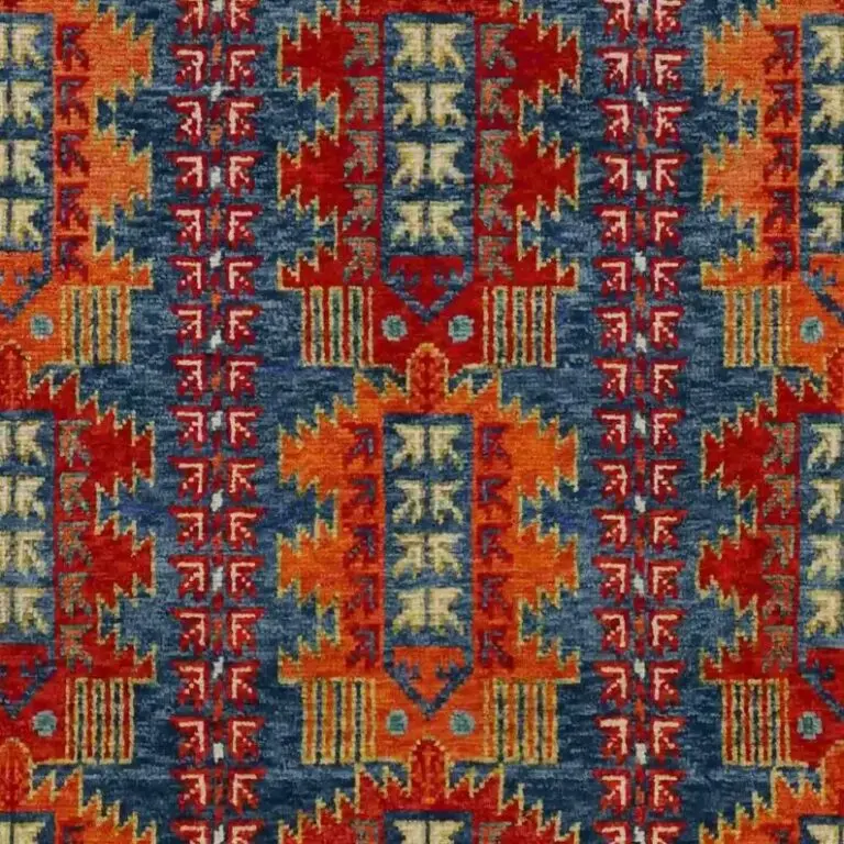Abshari Rug - 240 x 166, red tribal abshari rug, close-up detail 1