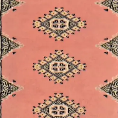 Classic Jaldar Runner in Rosy Pink Handspun Wool Veg Dye Hand Knotted (255 x 80)cm, rosy pink jaldar runner, close-up detail 1