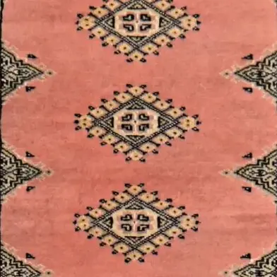 Classic Jaldar Runner in Rosy Pink Handspun Wool Veg Dye Hand Knotted (255 x 80)cm, rosy pink jaldar runner, close-up detail 2