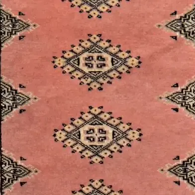 Classic Jaldar Runner in Rosy Pink Handspun Wool Veg Dye Hand Knotted (255 x 80)cm, rosy pink jaldar runner, close-up detail 3