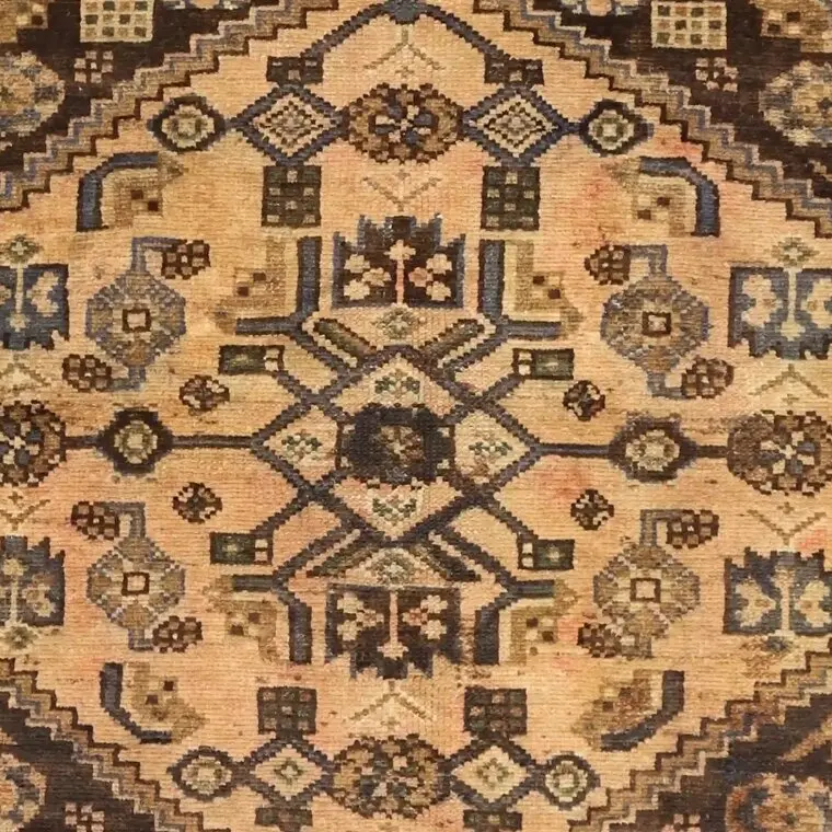 Mute Rust Double Hand Knotted Zanjan Rug Soft Wool German Dye Iran(190 x 120)cm, rust zanjan persian rug, close-up detail 2