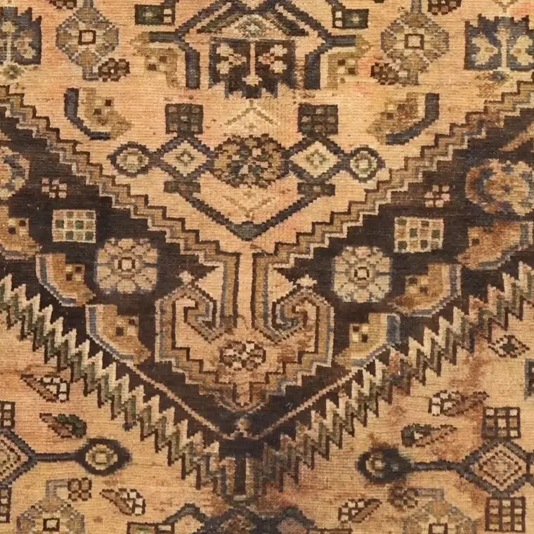 Mute Rust Double Hand Knotted Zanjan Rug Soft Wool German Dye Iran(190 x 120)cm, rust zanjan persian rug, close-up detail 3