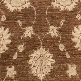 Sepia Brown Choobi Runner, Double hand Knotted, Gazney Handspun Wool, Veg Dye Afghan(440 x 82)cm, sepia brown chobi runner, close-up detail 1