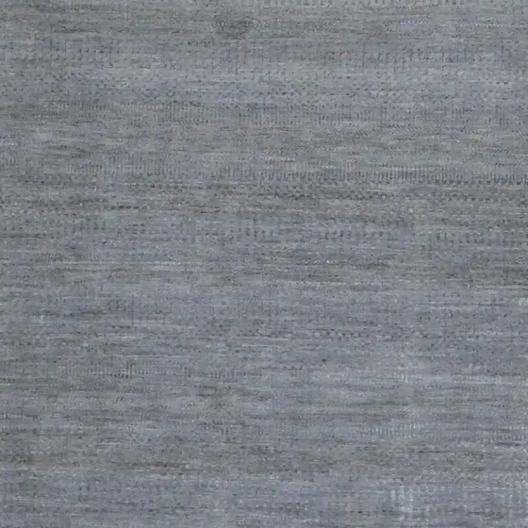 Silver Smoke Grey Temporary Rug, Double hand Knotted, NZ Wool, Veg Dye, Agra India (299 x 244)cm, silver grey contemporary rug, close-up detail 2