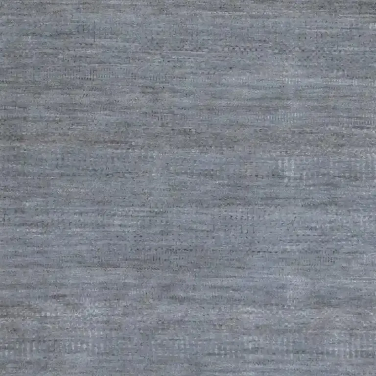 Silver Smoke Grey Temporary Rug, Double hand Knotted, NZ Wool, Veg Dye, Agra India (299 x 244)cm, silver grey contemporary rug, close-up detail 3
