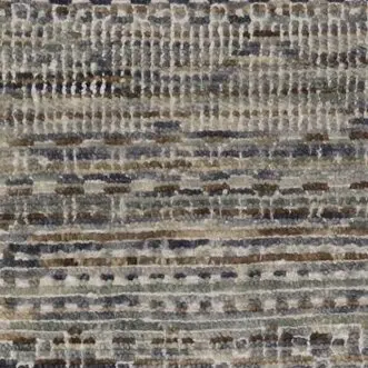 Stone Grass Design Double hand Knotted Runner NZ Wool German Dye India (4.25 x 0.75)cm, stone grey grass runner, close-up detail 1