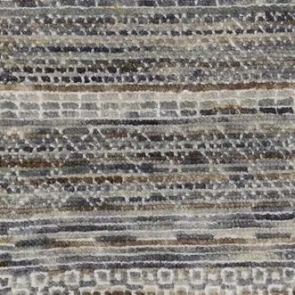 Stone Grass Design Double hand Knotted Runner NZ Wool German Dye India (4.25 x 0.75)cm, stone grey grass runner, close-up detail 2