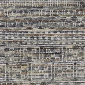 Stone Grass Design Double hand Knotted Runner NZ Wool German Dye India (4.25 x 0.75)cm, stone grey grass runner, close-up detail 3