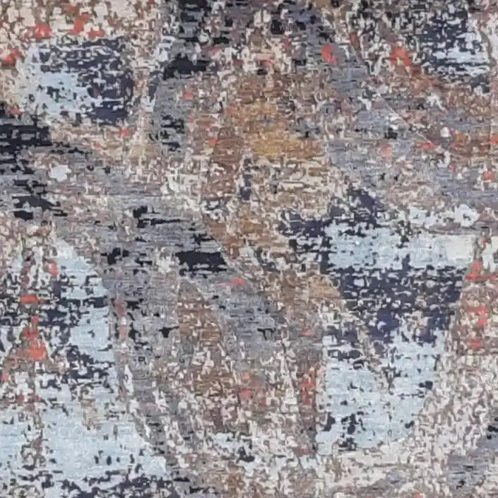 Tornado Abstract Designer, Wool & Silk Rug, Veg Dye, Double hand Knotted, Jaipur(204 x 303)cm, tornado abstract rug, close-up detail 2
