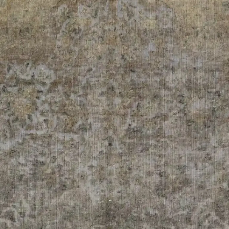 Vintage Over-dyed Rug Double hand Knotted Iran (359 x 242)cm, vintage overdyed persian rug, close-up detail 1