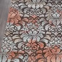 Hand Knotted Rug, Acanthus leafWool& Bamboo Silk Veg Dye India (209×140)cm, acanthus leaf design rug, close-up detail 1