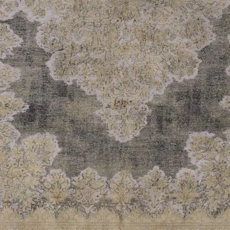 Vintage Overdyed Rug Large Area Double hand Knotted Super fine Iran(407×304)cm, beige vintage overdyed rug, close-up detail 3