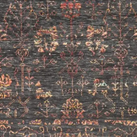 Wool and Bamboo Silk Rug, Black, Gold India (300x247)cm, black gold bamboo silk rug, close-up detail 3