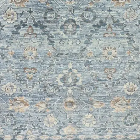 Allover Garden Design Rug, blue allover garden rug, close-up detail 3