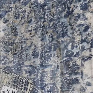HandLoom Silk Rug Indian (231×150)cm, blue bamboo silk rug, close-up detail 1