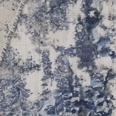 HandLoom Silk Rug Indian (231×150)cm, blue bamboo silk rug, close-up detail 3