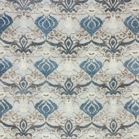 beautiful diamond Design Large Rug Sofy Wool Weg Die India (434×307)cm, blue contemporary lotus rug, close-up detail 2