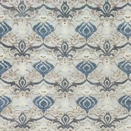 beautiful diamond Design Large Rug Sofy Wool Weg Die India (434×307)cm, blue contemporary lotus rug, close-up detail 3