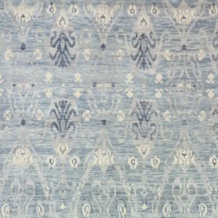 ikat design rug, blue ikat design rug, close-up detail 1