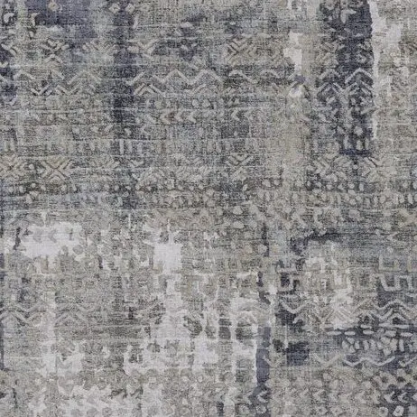 Contemporary Abstract Rug, hand Loom Blue Sage Pure Bamboo Silk India (350×250), blue sage bamboo silk rug, close-up detail 2