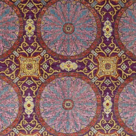 Regal Tajik Hand Knotted Oriental Rug NZ Wool Afghan (380 x 277)cm, blue tajik oriental rug, close-up detail 1