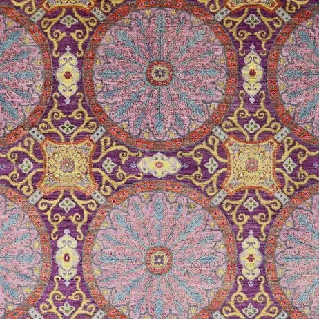 Regal Tajik Hand Knotted Oriental Rug NZ Wool Afghan (380 x 277)cm, blue tajik oriental rug, close-up detail 2
