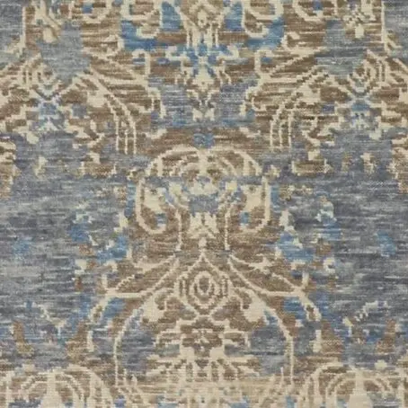 Vase Design Rug Blue, Cream Wool India (237×162)cm, blue vase design rug, close-up detail 3