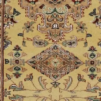 Persian style Bokhara Runner Pakistan Wool (313×79)cm, brown bokhara runner, close-up detail 1