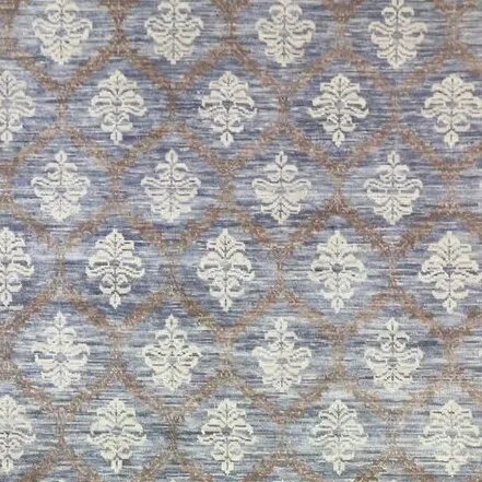 diamond design Wool Hand Knotted Rug German Dye India (427×299)cm, cream diamond design rug, close-up detail 1