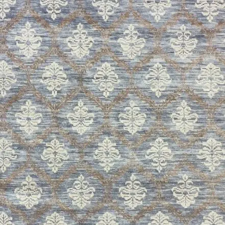diamond design Wool Hand Knotted Rug German Dye India (427×299)cm, cream diamond design rug, close-up detail 2