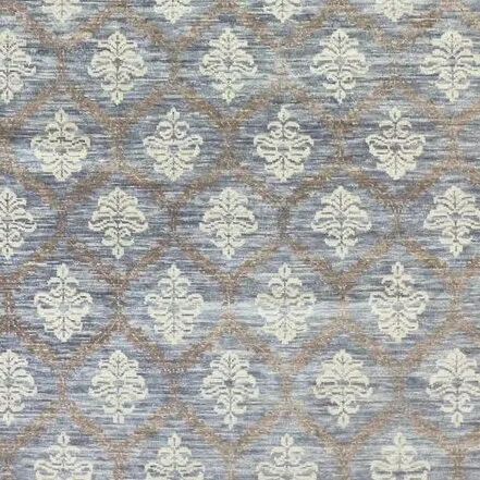 diamond design Wool Hand Knotted Rug German Dye India (427×299)cm, cream diamond design rug, close-up detail 3