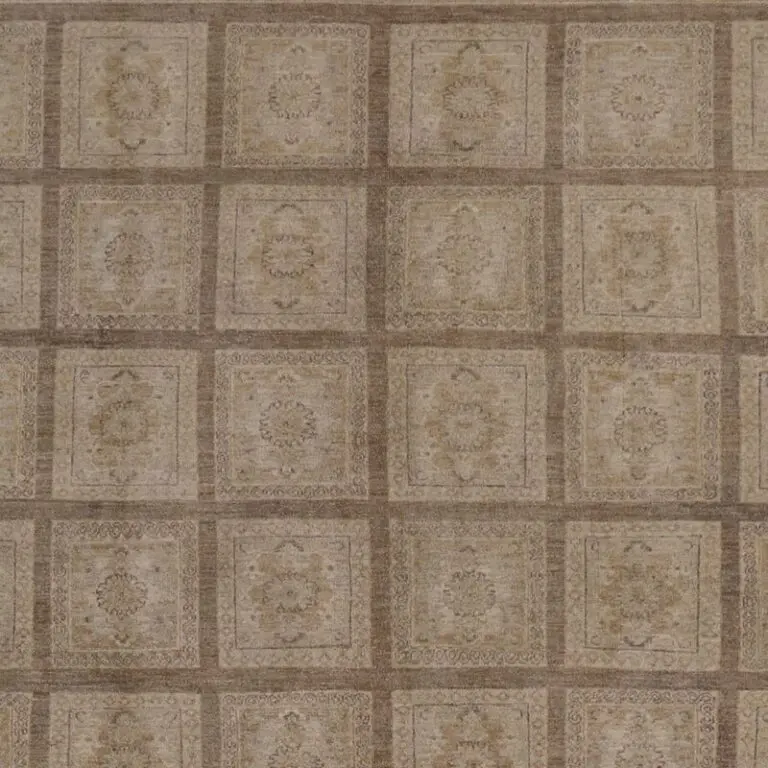 Garden Design Choobi Oriental Rug German Dye NZ Wool Afghan (402×295)cm, cream garden chobi rug, close-up detail 1