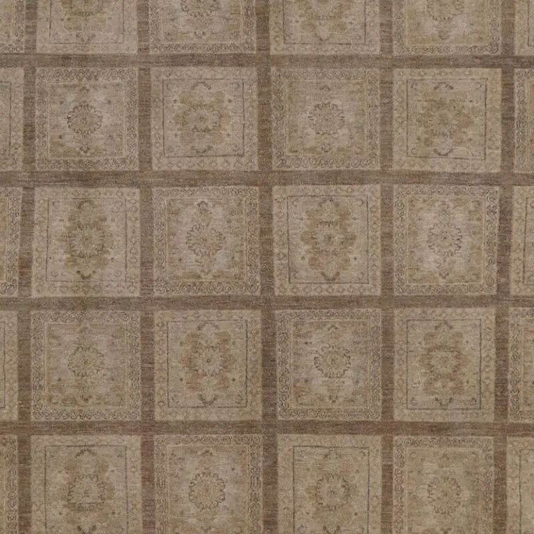 Garden Design Choobi Oriental Rug German Dye NZ Wool Afghan (402×295)cm, cream garden chobi rug, close-up detail 2